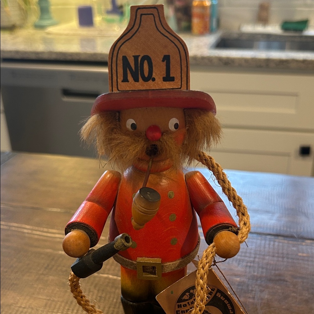 Ulbricht Red and Brown Firefighter Nutcracker